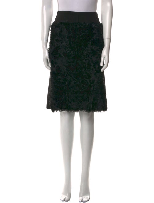 Dries Van Noten Fur Trim Knee-Length Skirt