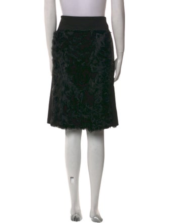 Dries Van Noten Fur Trim Knee-Length Skirt