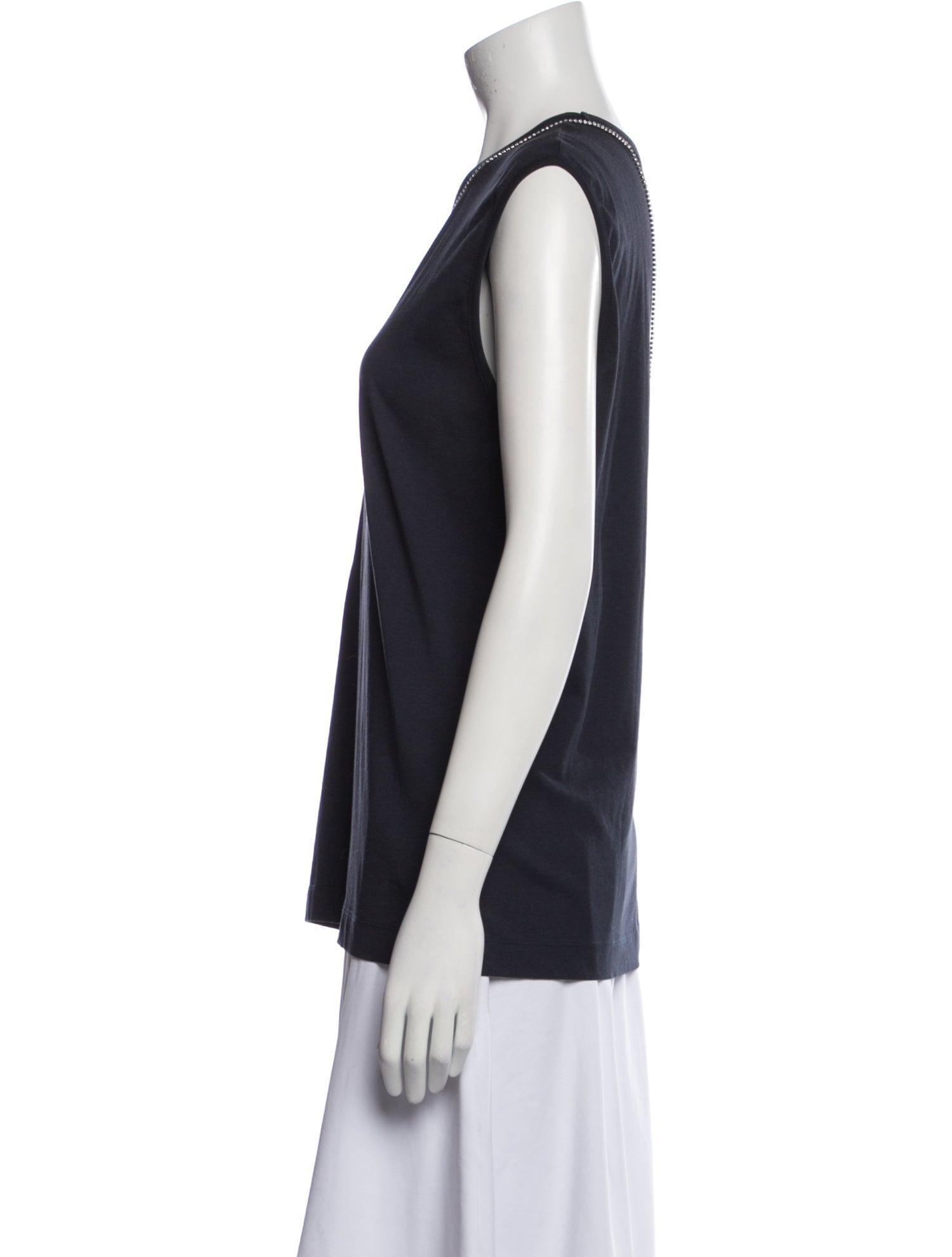 Dries Van Noten Bateau Neckline Sleeveless T-Shirt
