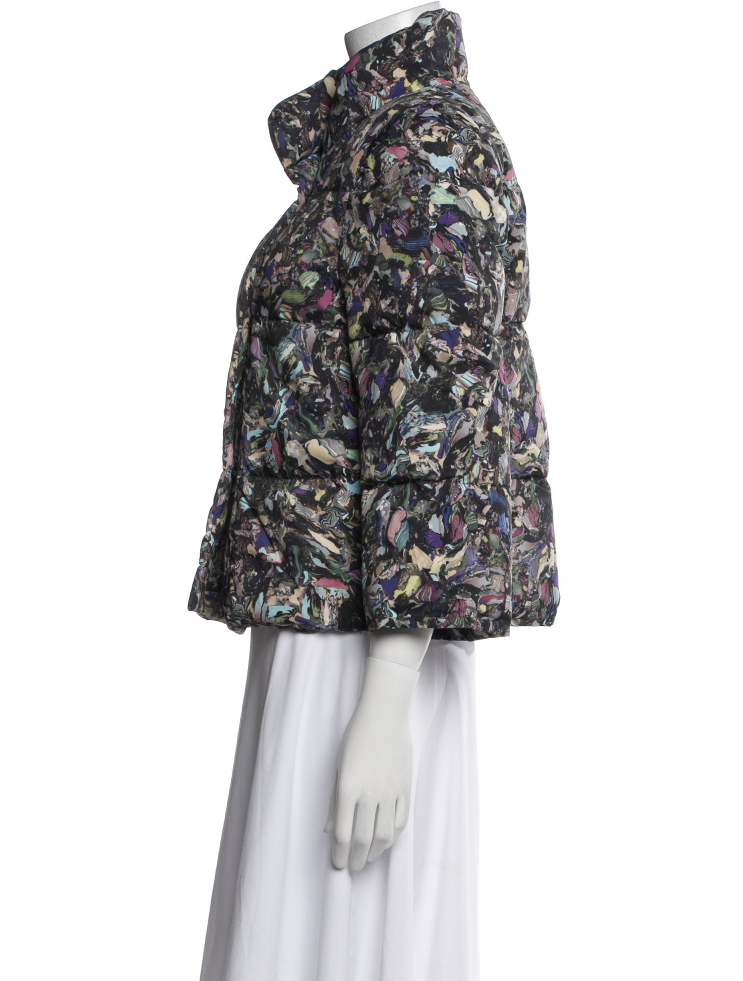 Dries Van Noten Silk Printed Down Jacket