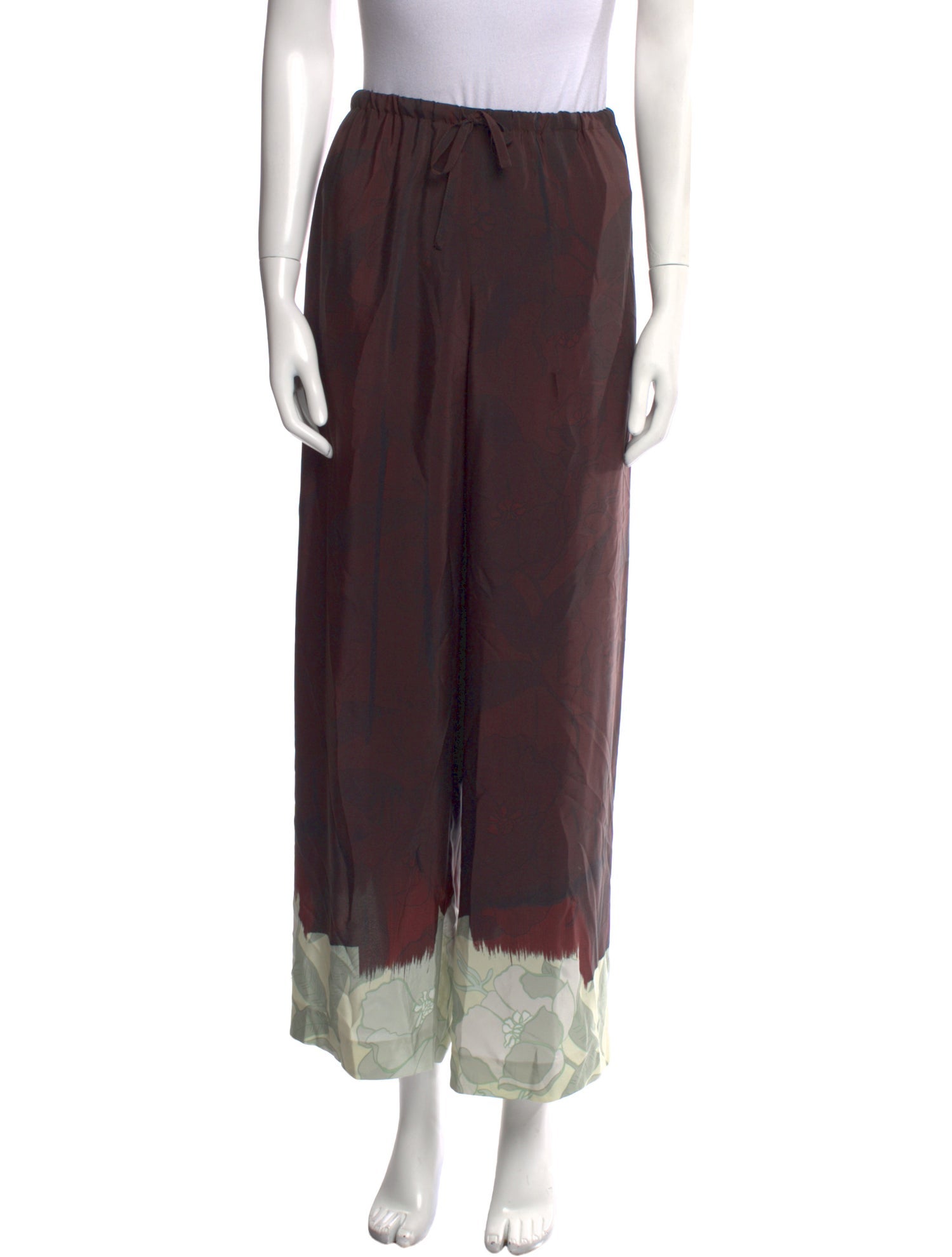 Dries Van Noten Silk Wide Leg Pants