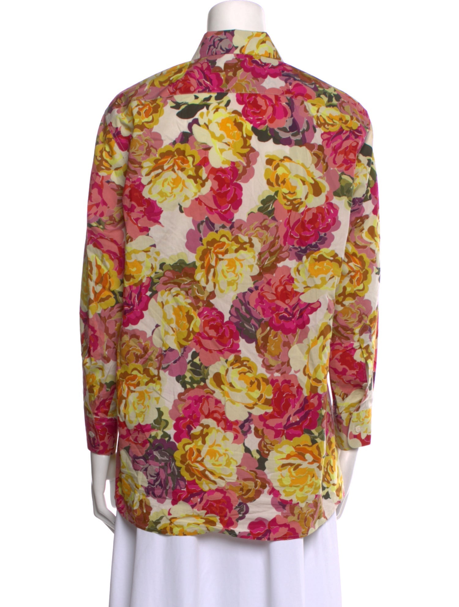 Dries Van Noten Floral Print Long Sleeve Button-Up Top
