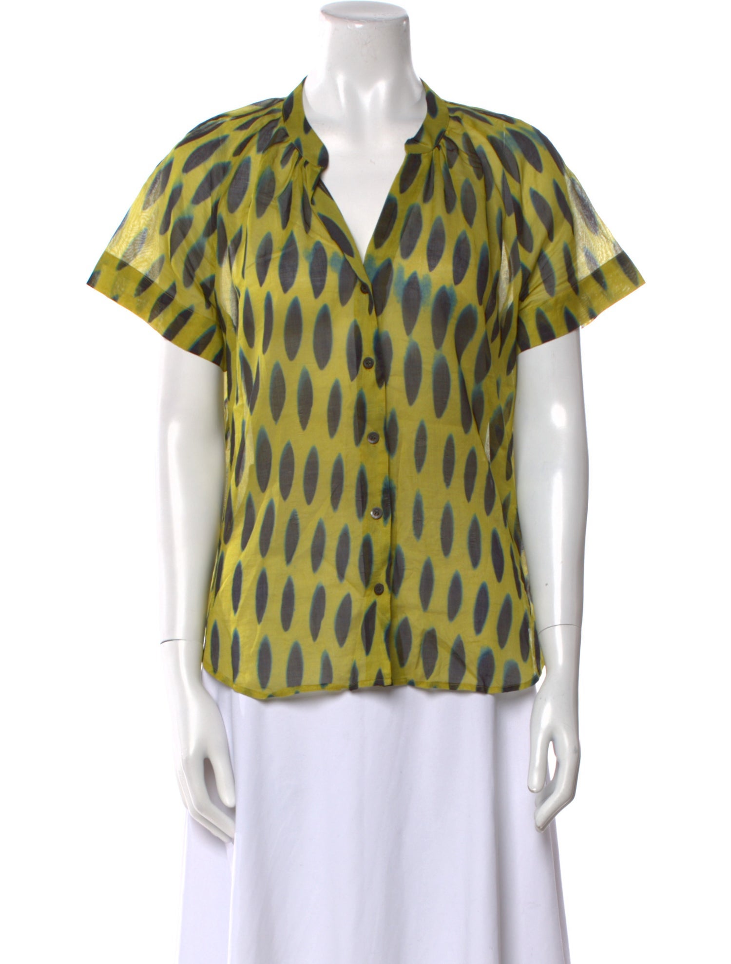 Dries Van Noten Printed V-Neck Blouse