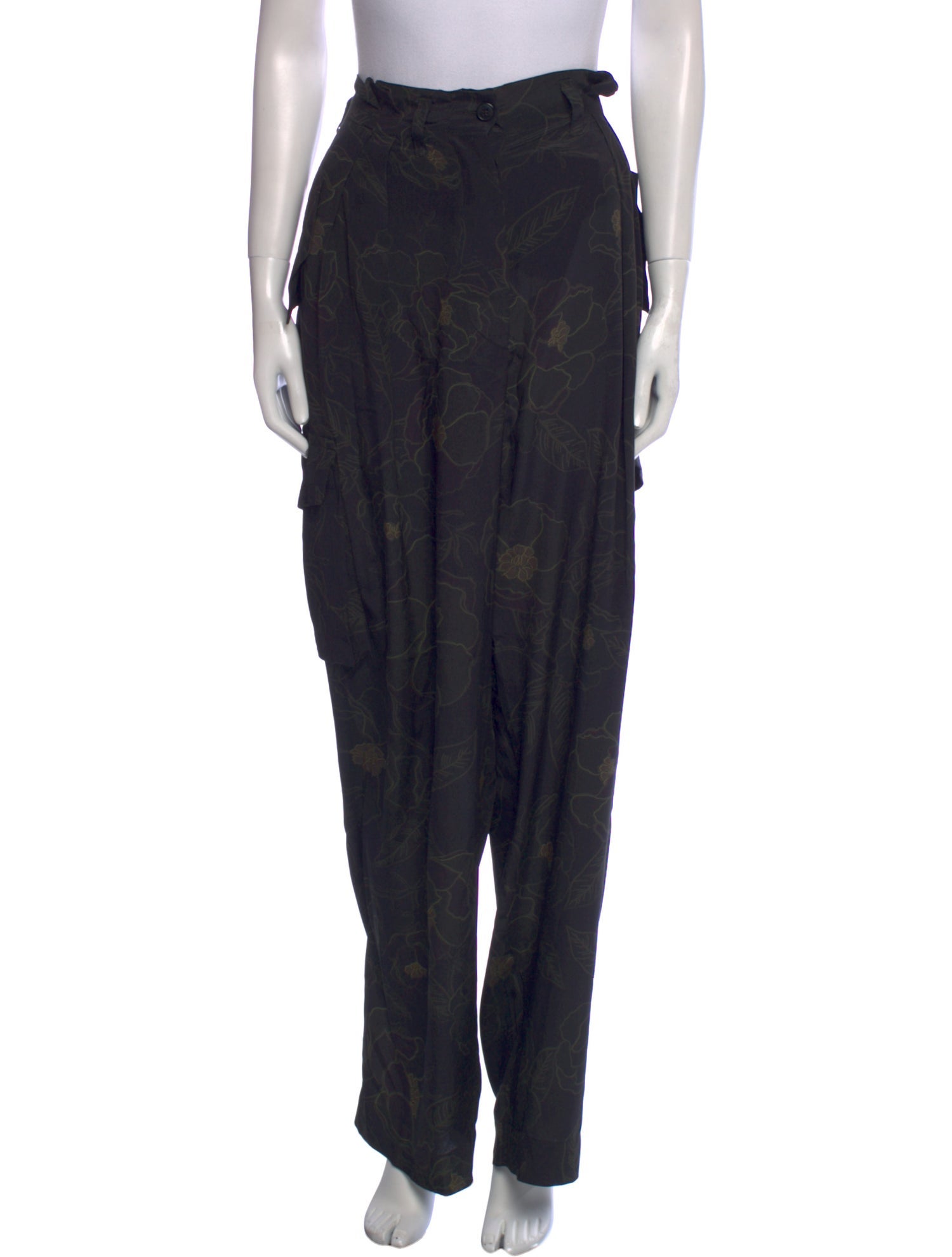 Dries Van Noten Silk Wide Leg Pants