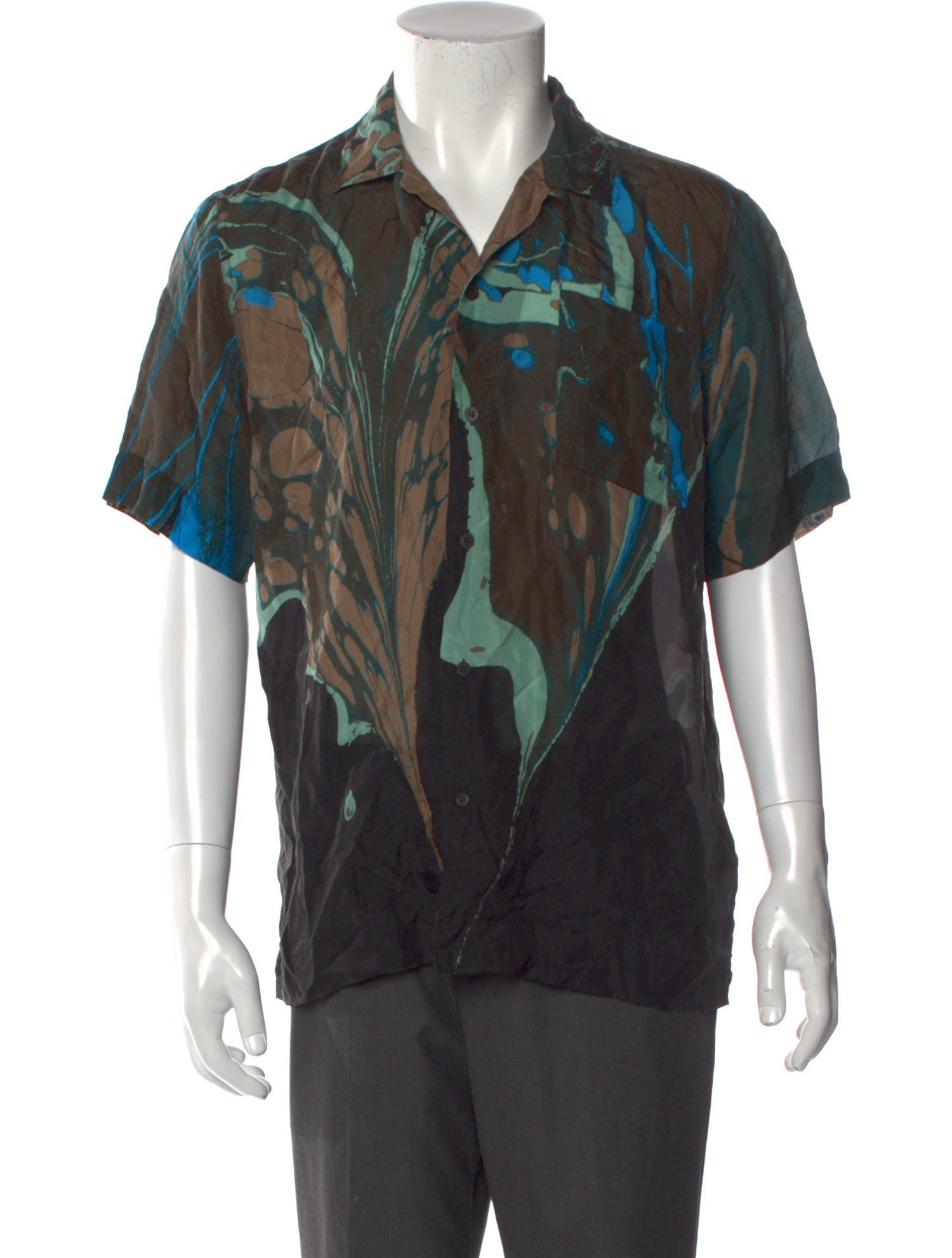 Dries Van Noten Silk Floral Print Shirt