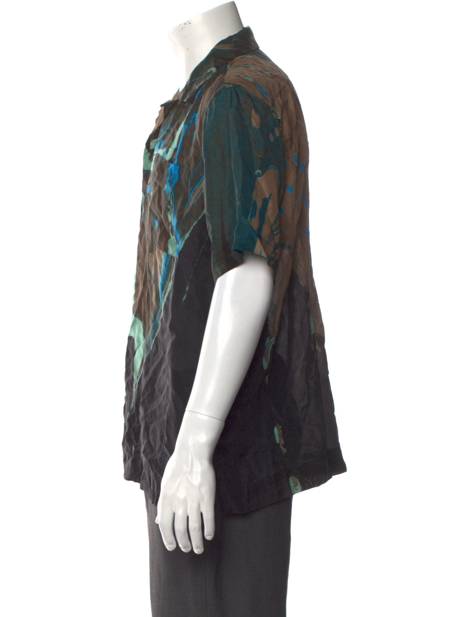 Dries Van Noten Silk Floral Print Shirt