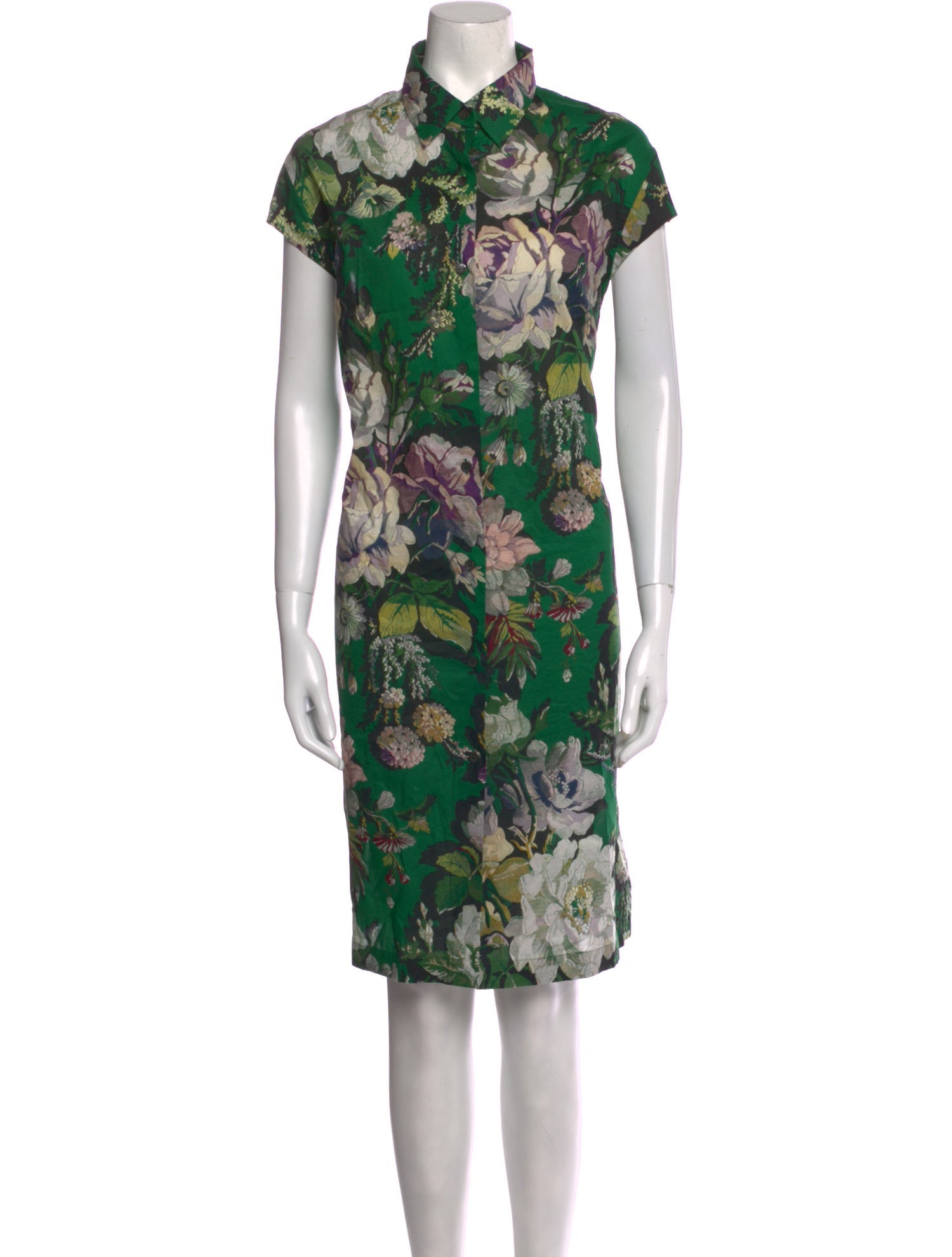 Dries Van Noten Floral Print Knee-Length Dress