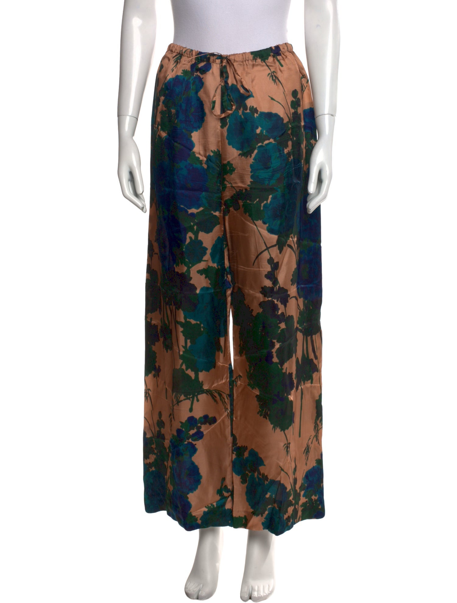 Dries Van Noten Floral Print Wide Leg Pants