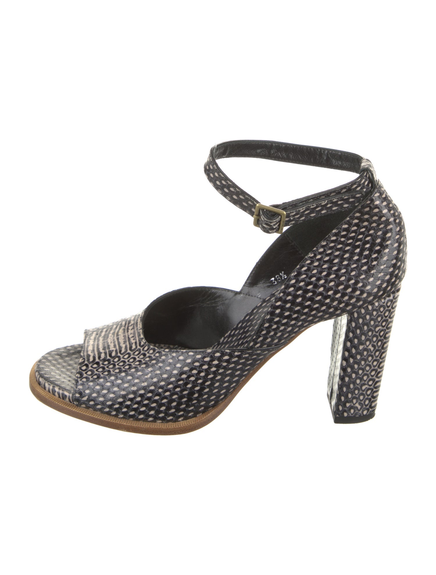 Dries Van Noten Leather Animal Print Sandals