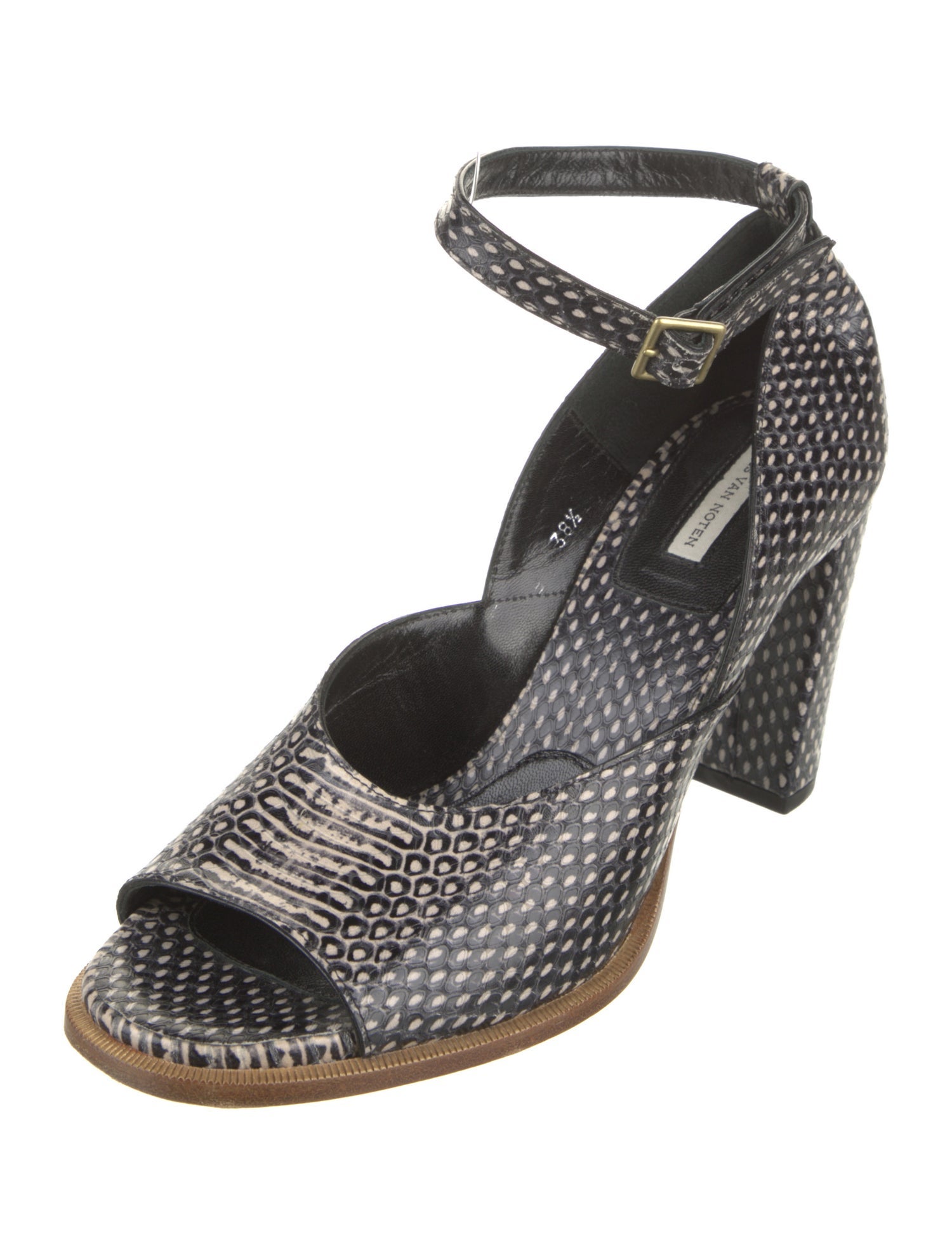 Dries Van Noten Leather Animal Print Sandals