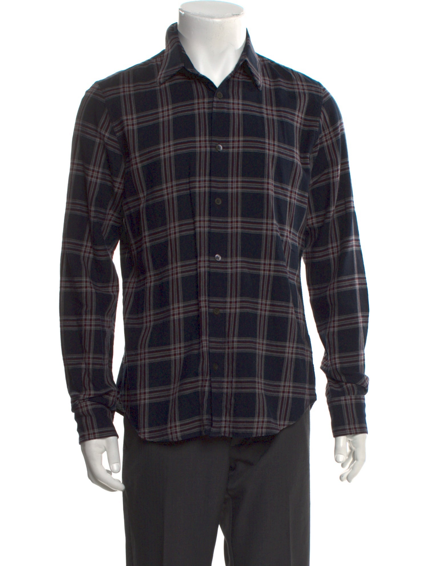 Dries Van Noten Plaid Print Long Sleeve Shirt