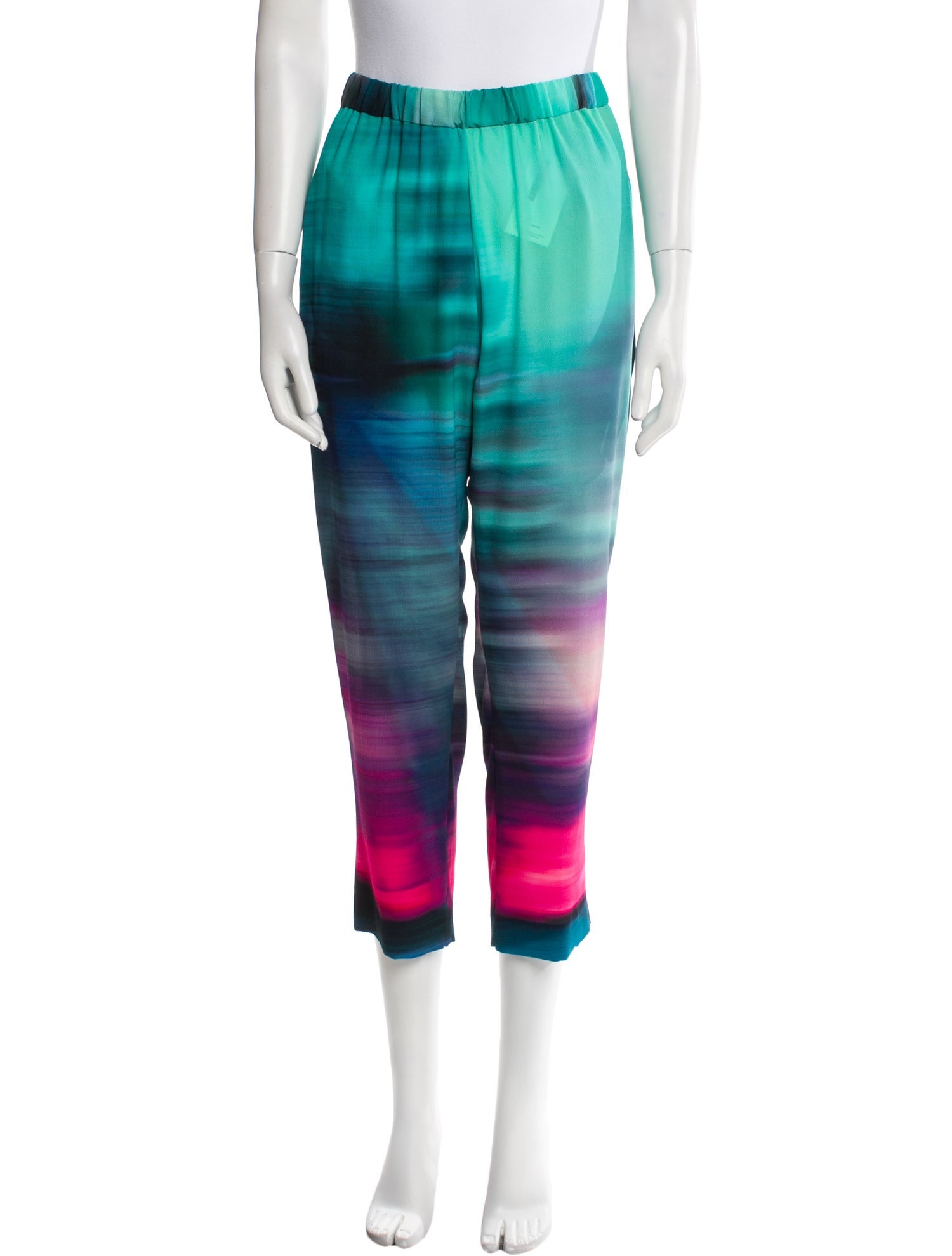 Dries Van Noten Tie-Dye Print Straight Leg Pants