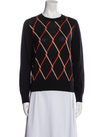 Dries Van Noten Plaid Print Crew Neck Sweater