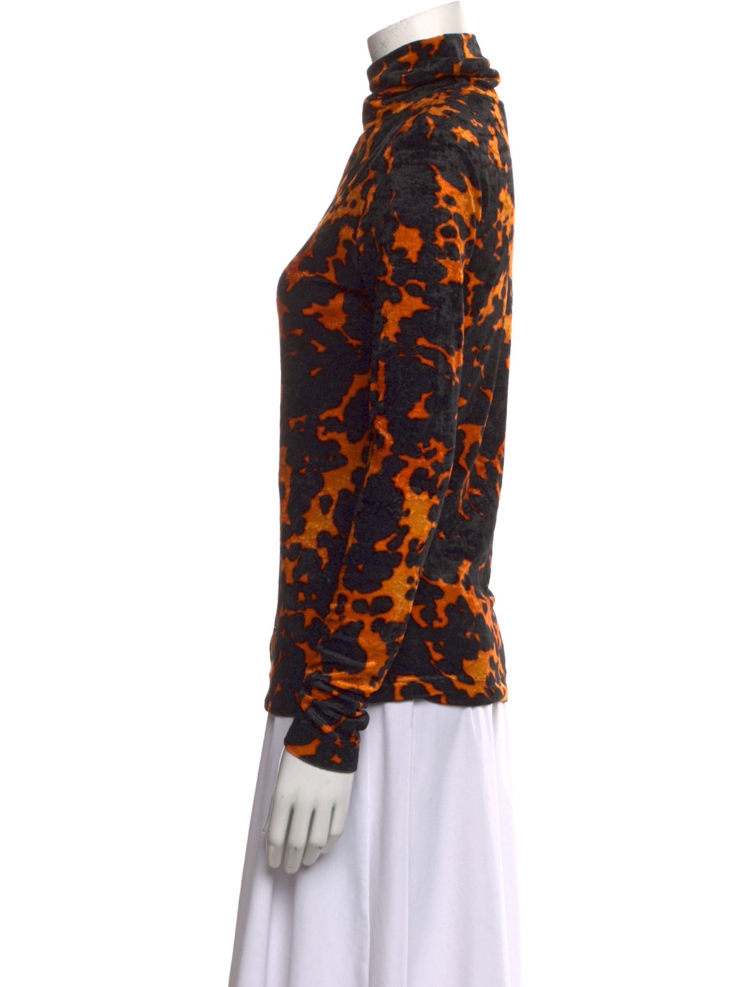 Dries Van Noten Animal Print Turtleneck Blouse