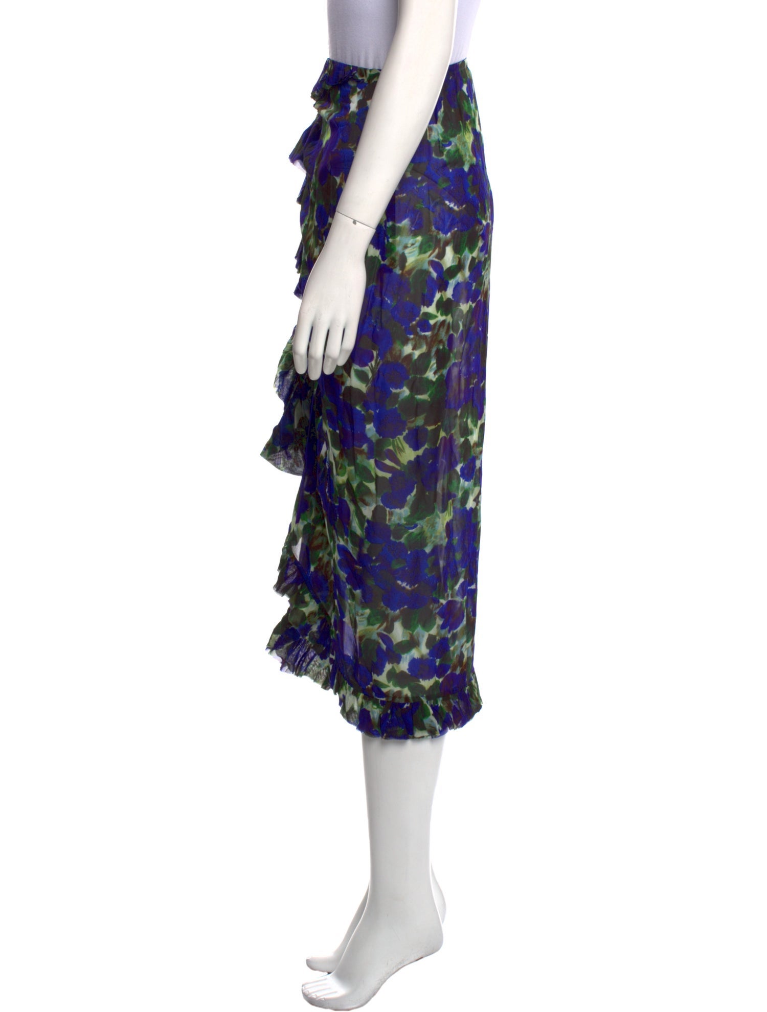 Dries Van Noten Floral Print Midi Length Skirt