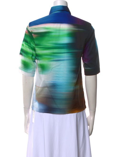 Dries Van Noten Printed Short Sleeve Button-Up Top