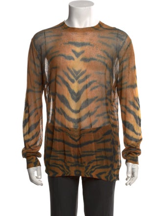 Dries Van Noten Animal Print Crew Neck T-Shirt