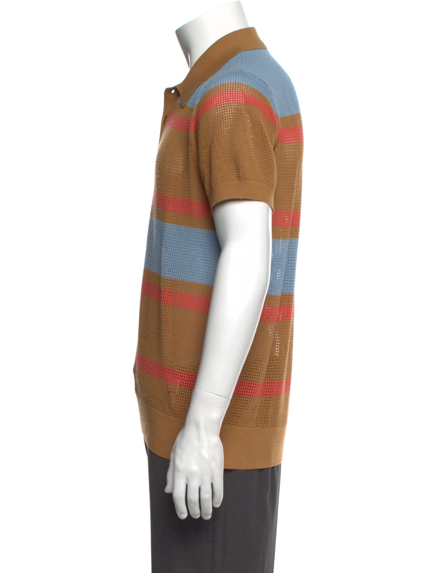 Dries Van Noten Colorblock Pattern Collar Polo Shirt