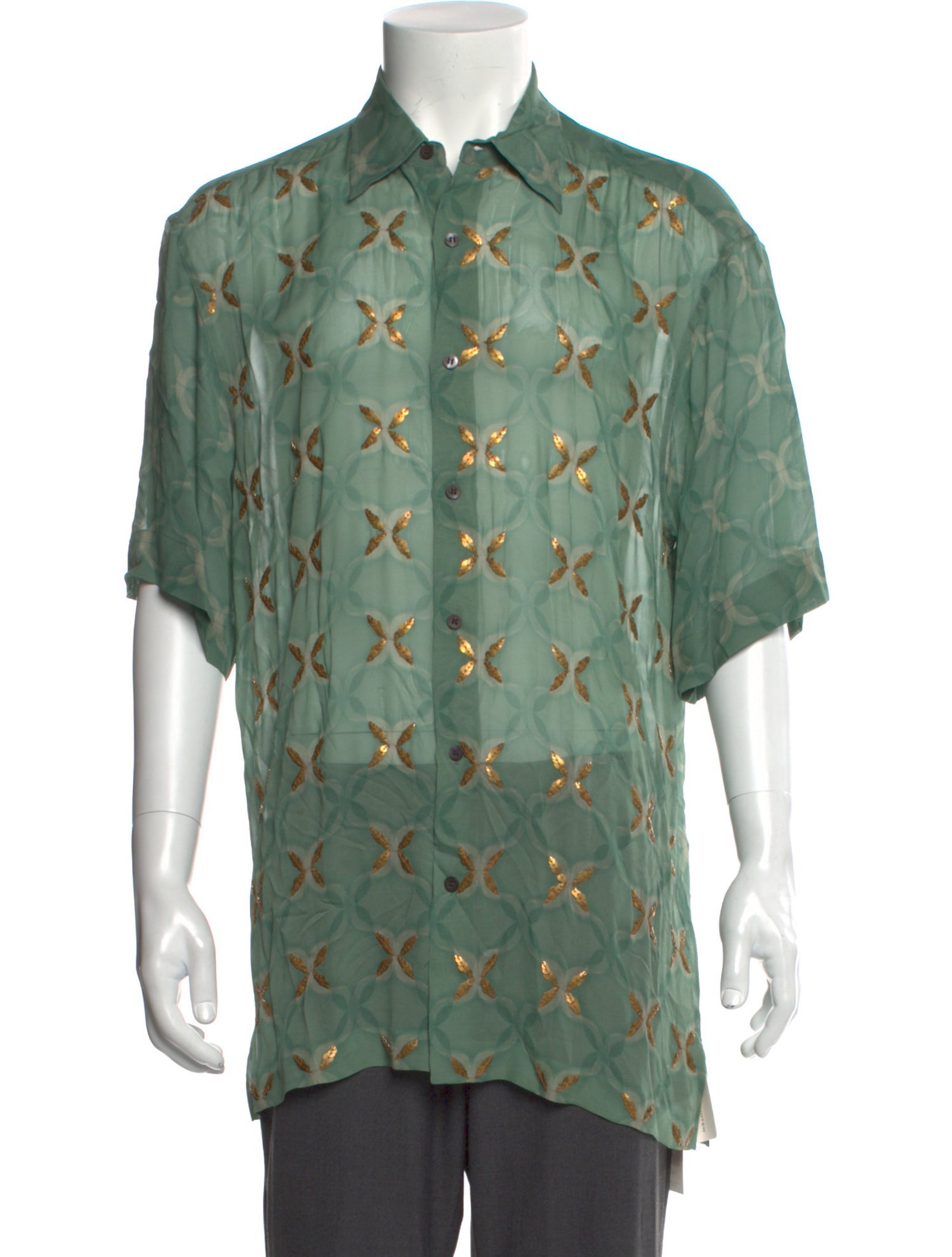 Dries Van Noten Printed Three-Quarter Sleeve Shirt w/ Tags