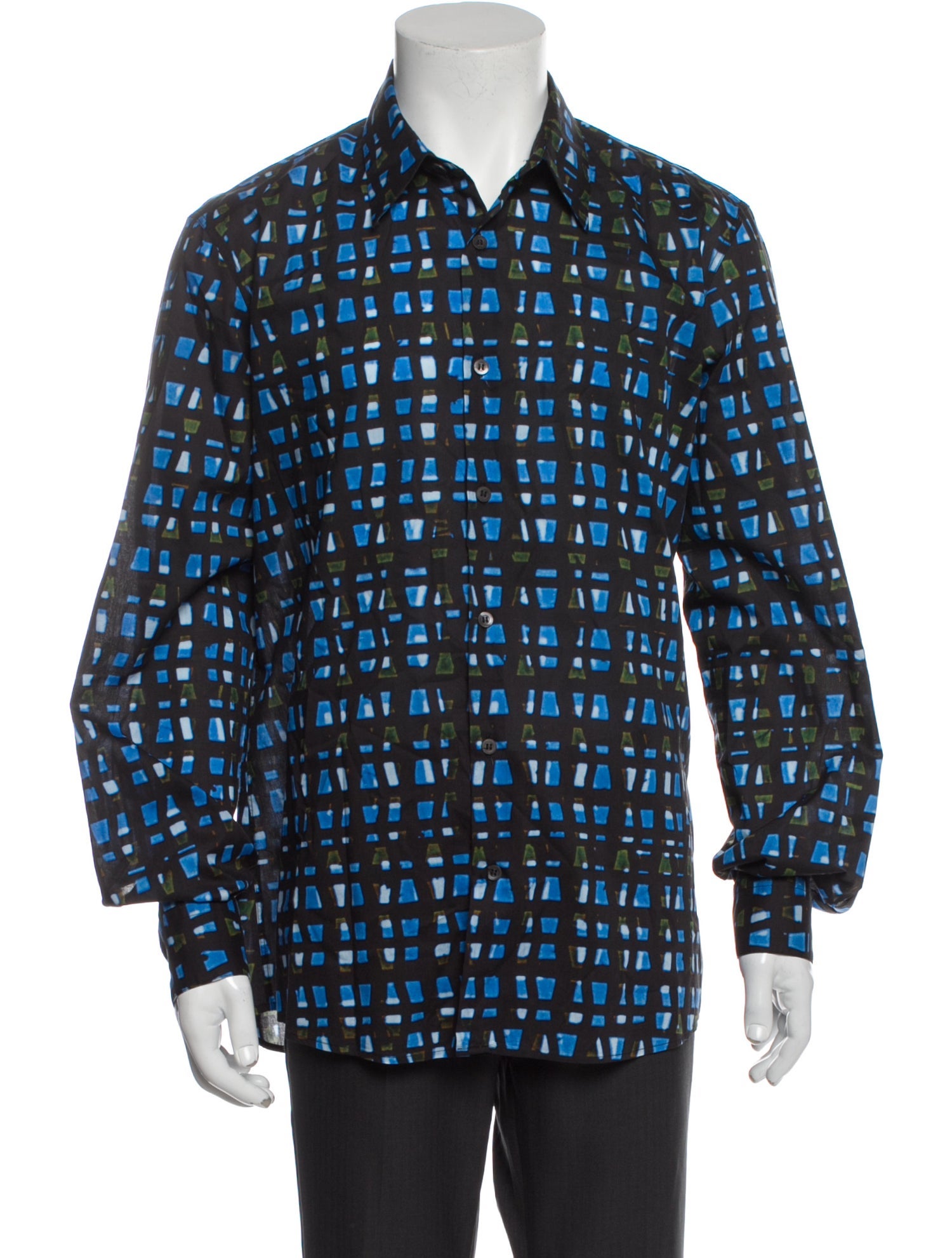 Dries Van Noten Plaid Print Long Sleeve Shirt