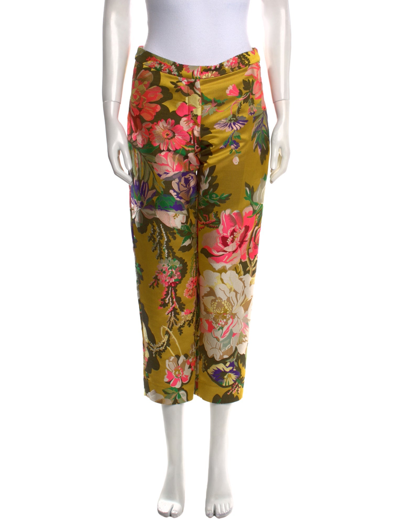 Dries Van Noten Floral Print Straight Leg Pants
