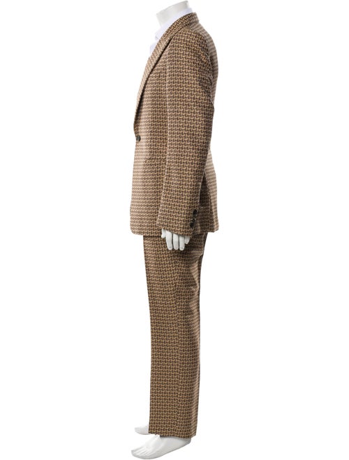 Dries Van Noten Wool Houndstooth Print Suit