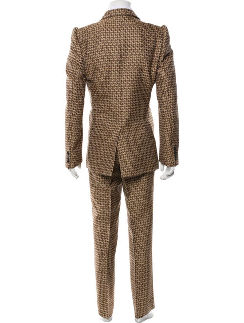 Dries Van Noten Wool Houndstooth Print Suit