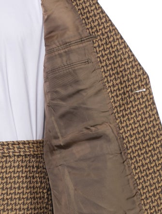 Dries Van Noten Wool Houndstooth Print Suit