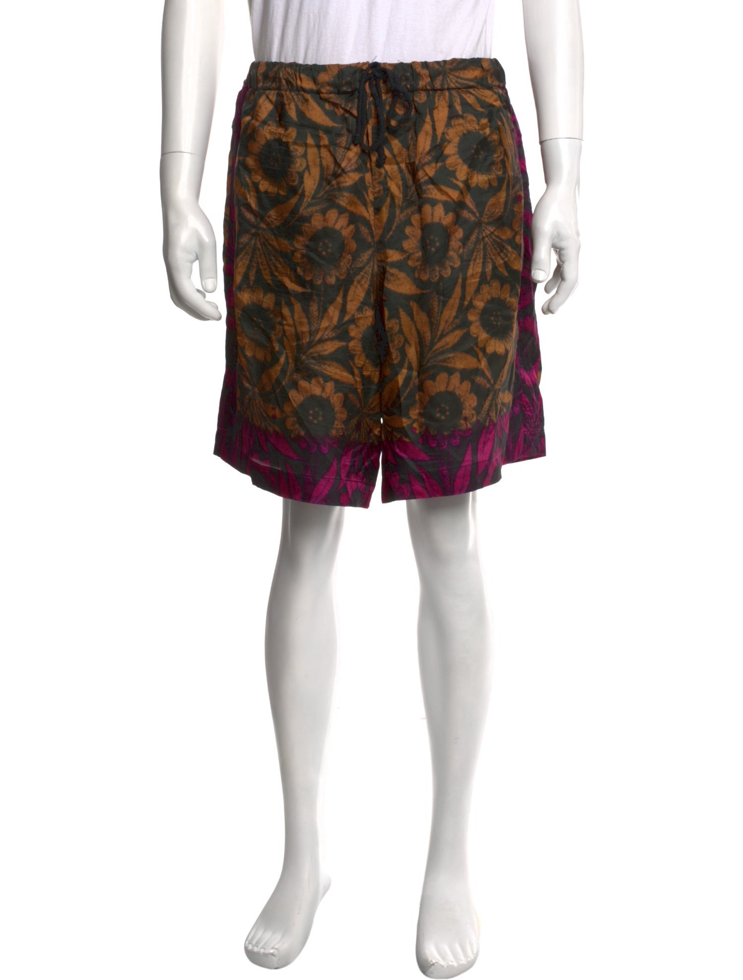 Dries Van Noten Floral Print Jogger Shorts