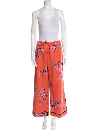 Dries Van Noten Floral Print Embroidered Accent Pant Set