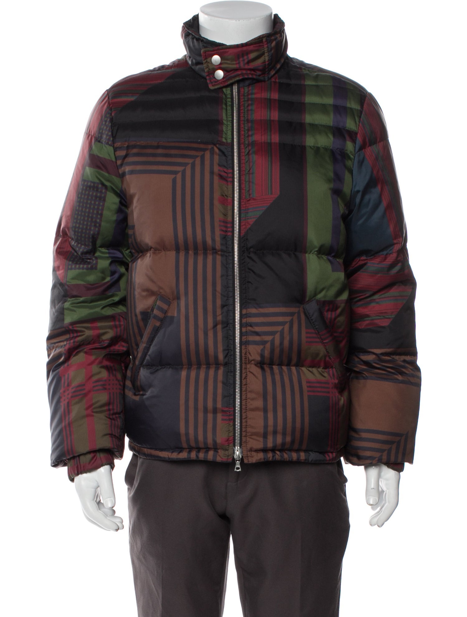 Dries Van Noten Plaid Print Puffer Coat