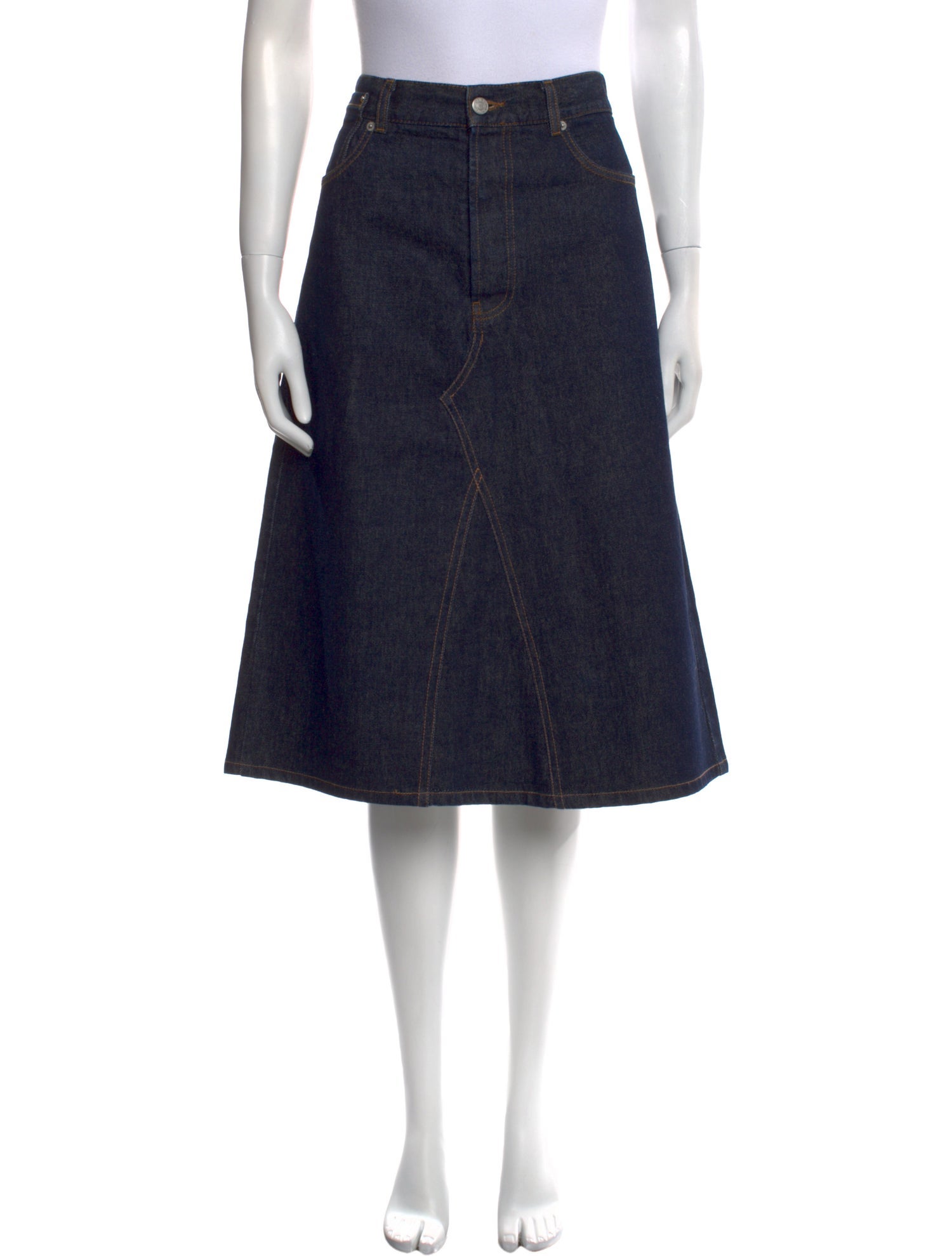 Dries Van Noten Raw-Edge Trim Knee-Length Skirt