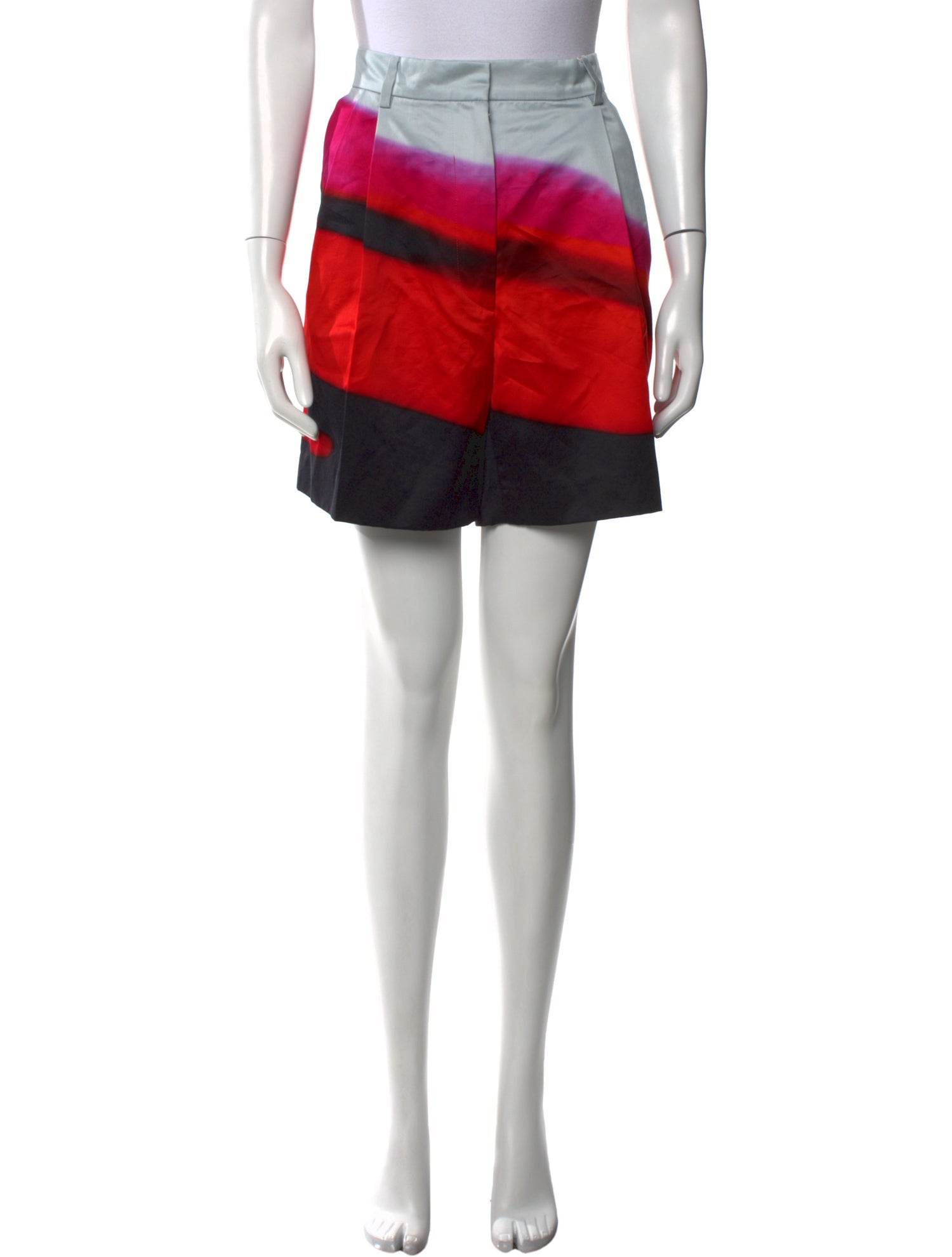 Dries Van Noten Colorblock Pattern Mini Shorts