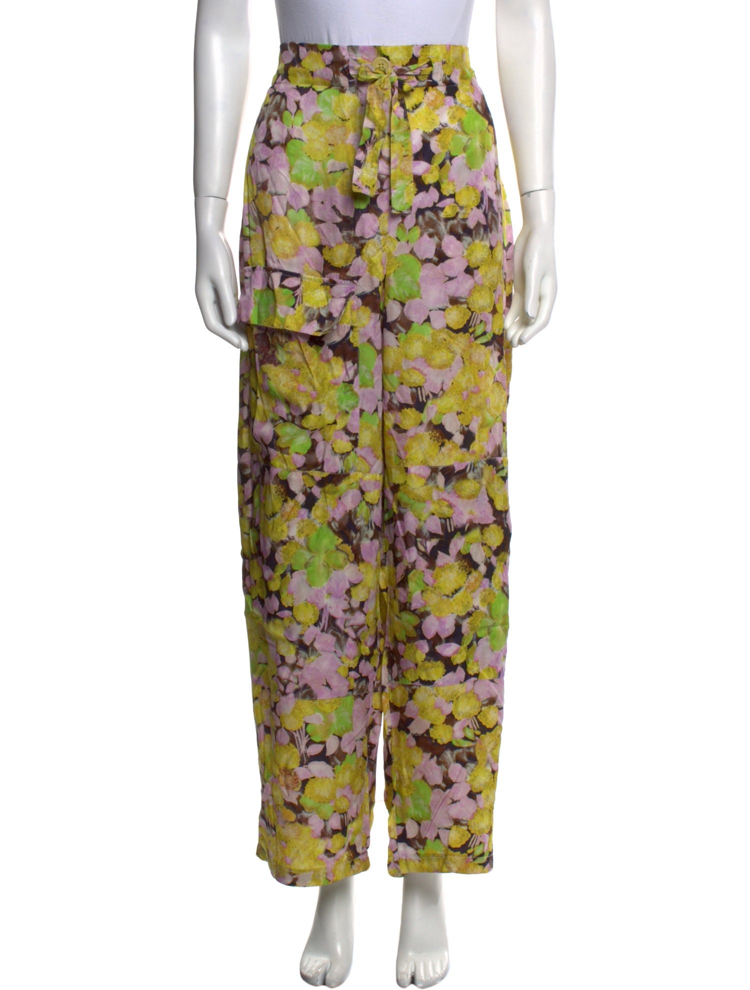 Dries Van Noten Silk Wide Leg Pants