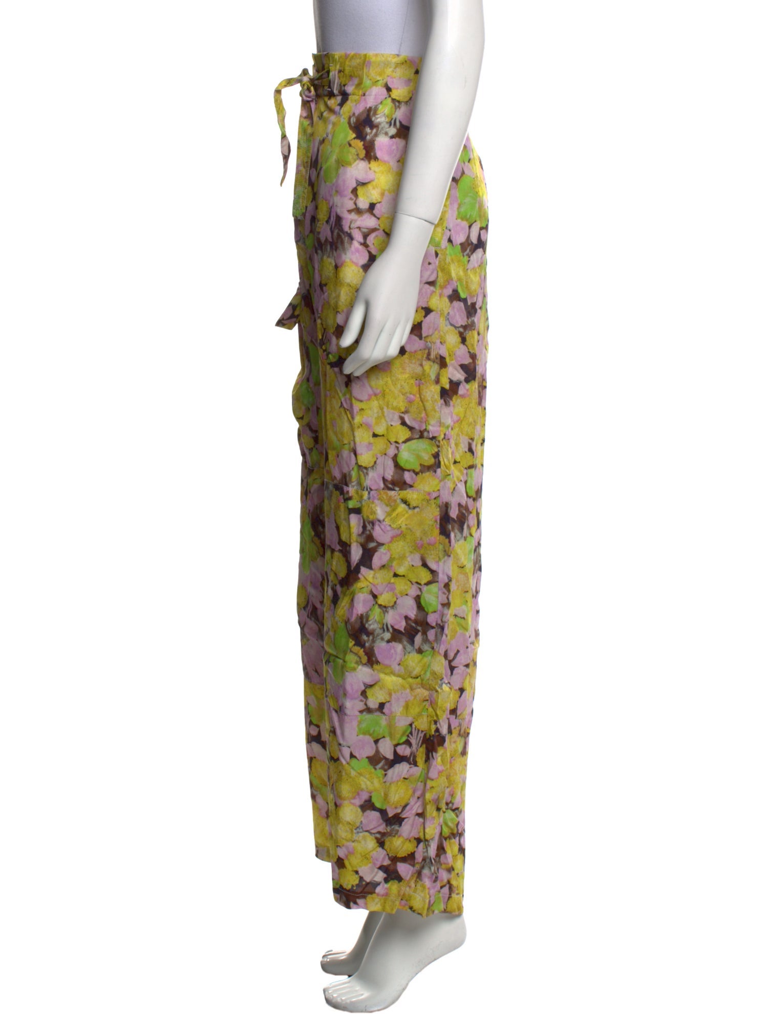 Dries Van Noten Silk Wide Leg Pants