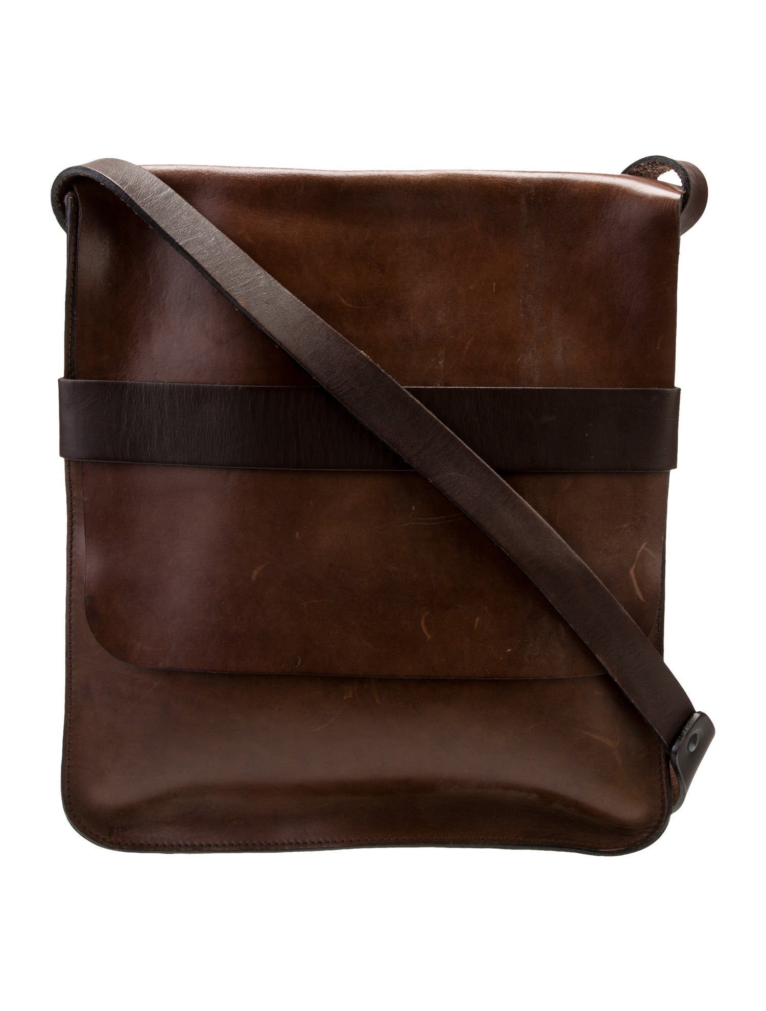 Dries Van Noten Leather Messenger Bag