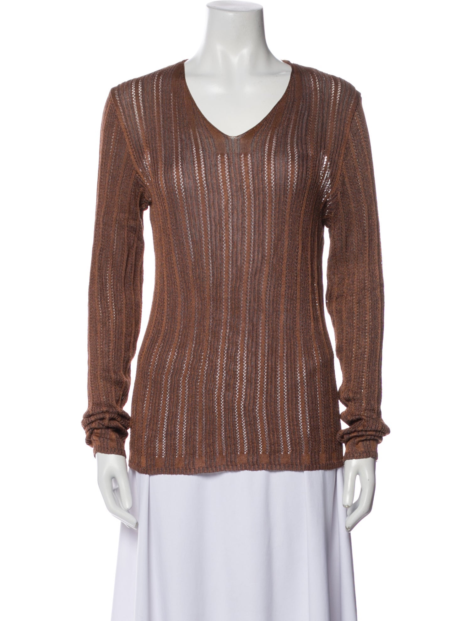 Dries Van Noten V-Neck Long Sleeve Top