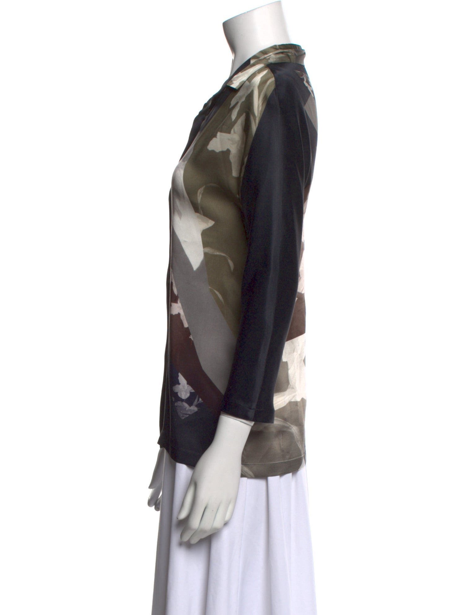 Dries Van Noten Silk Printed Button-Up Top