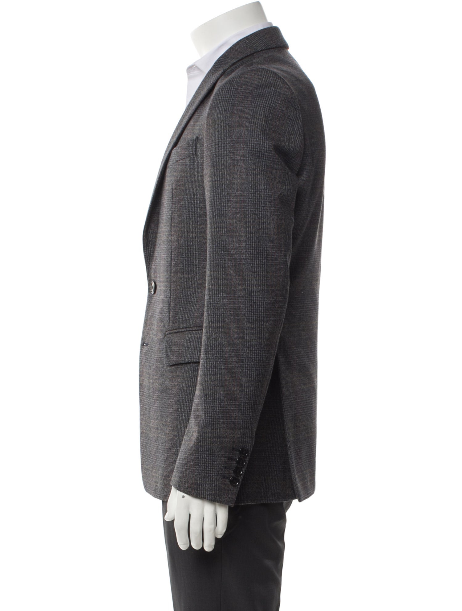 Dries Van Noten Wool Plaid Print Blazer