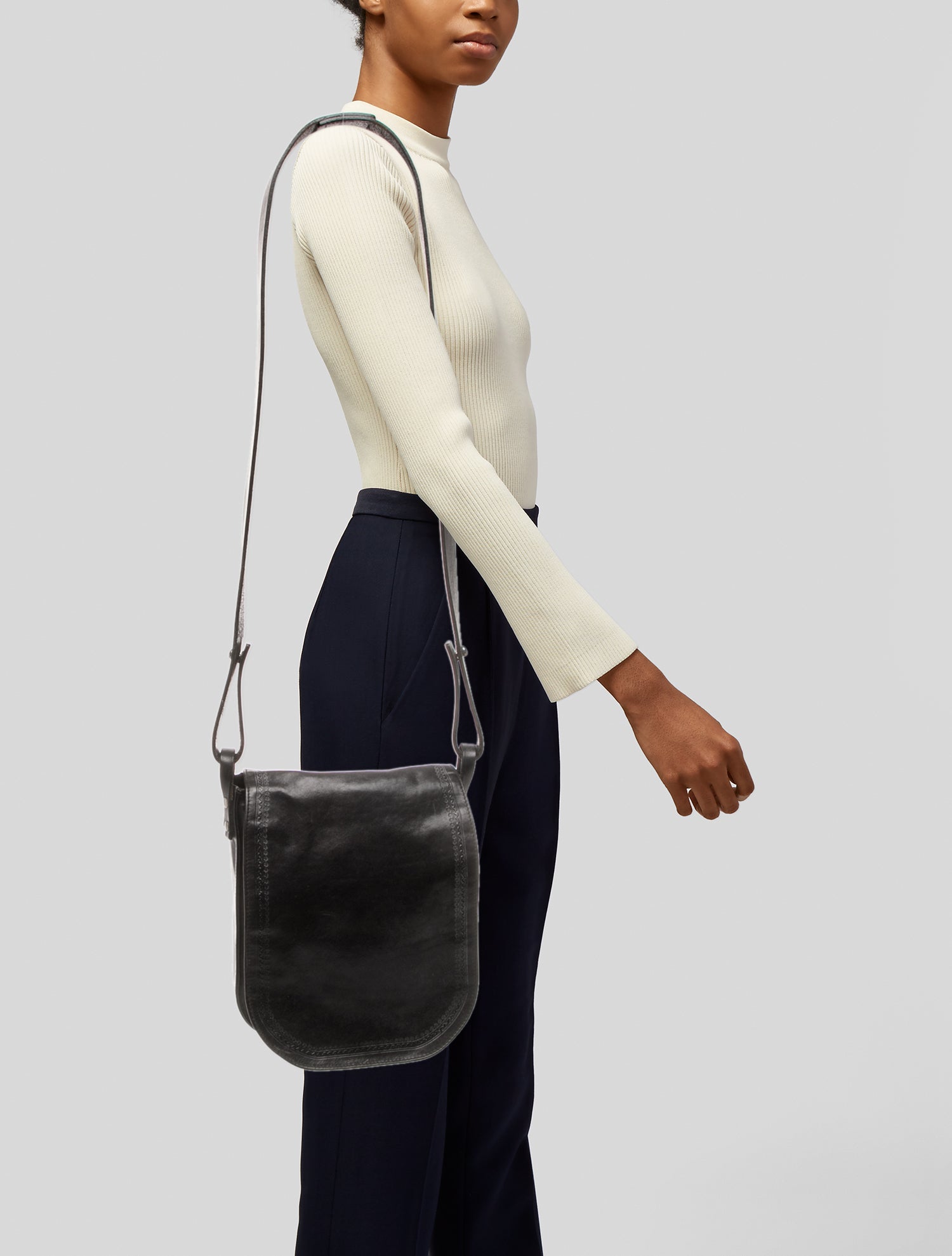 Dries Van Noten Leather Messenger Bag