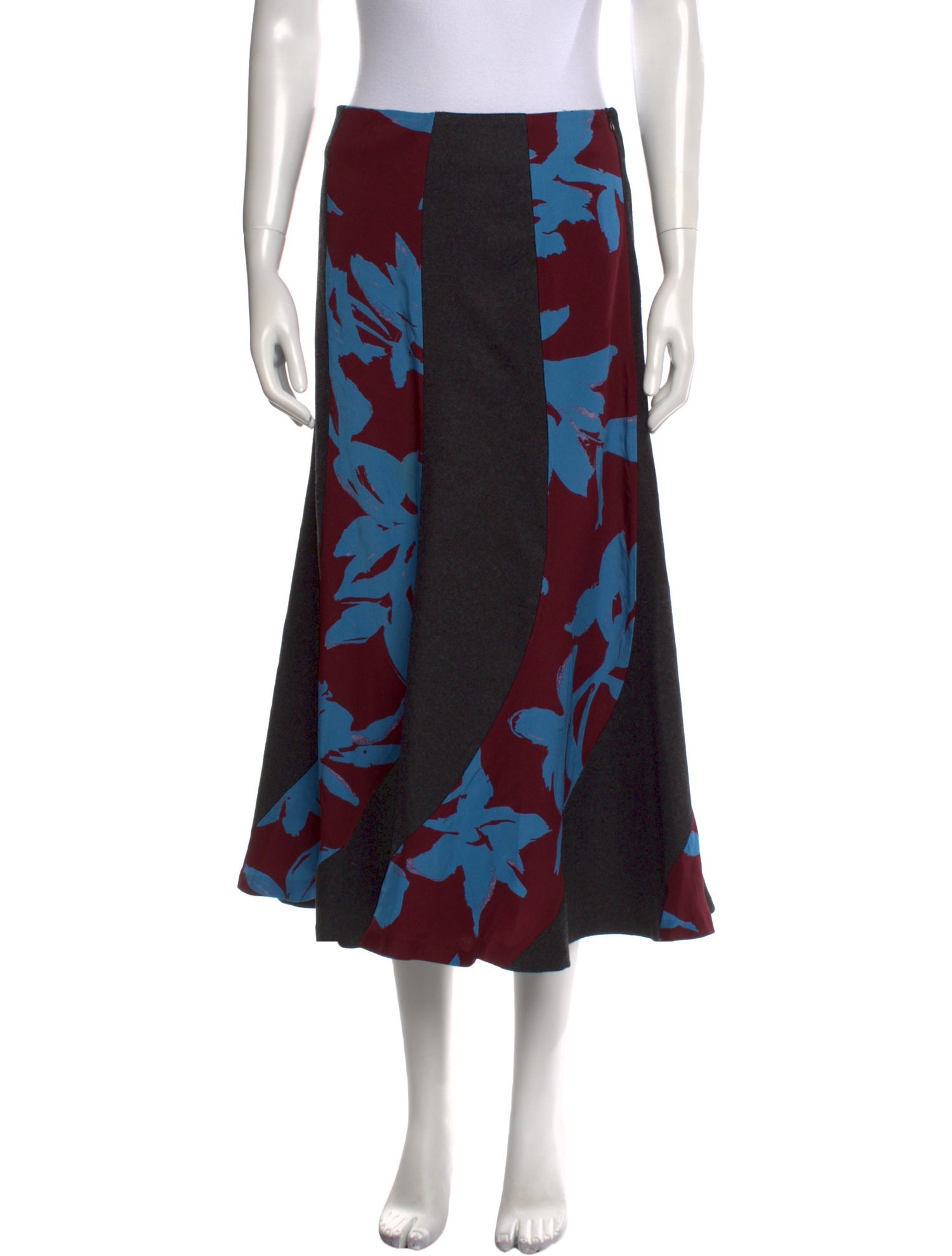 Dries Van Noten Silk Midi Length Skirt