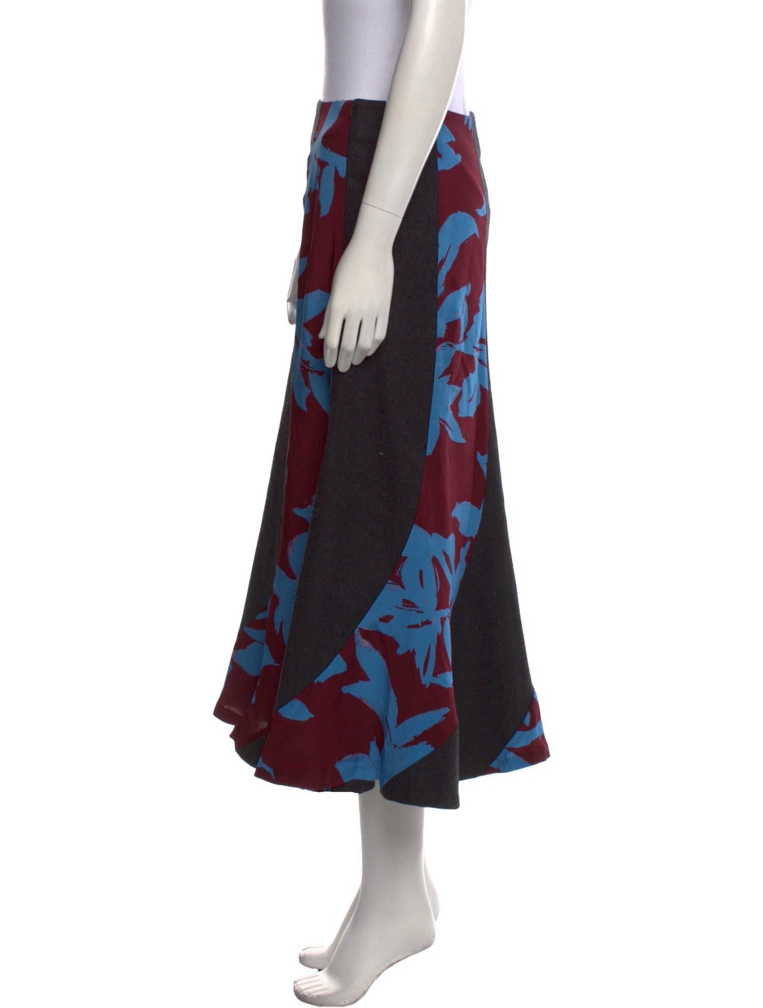 Dries Van Noten Silk Midi Length Skirt