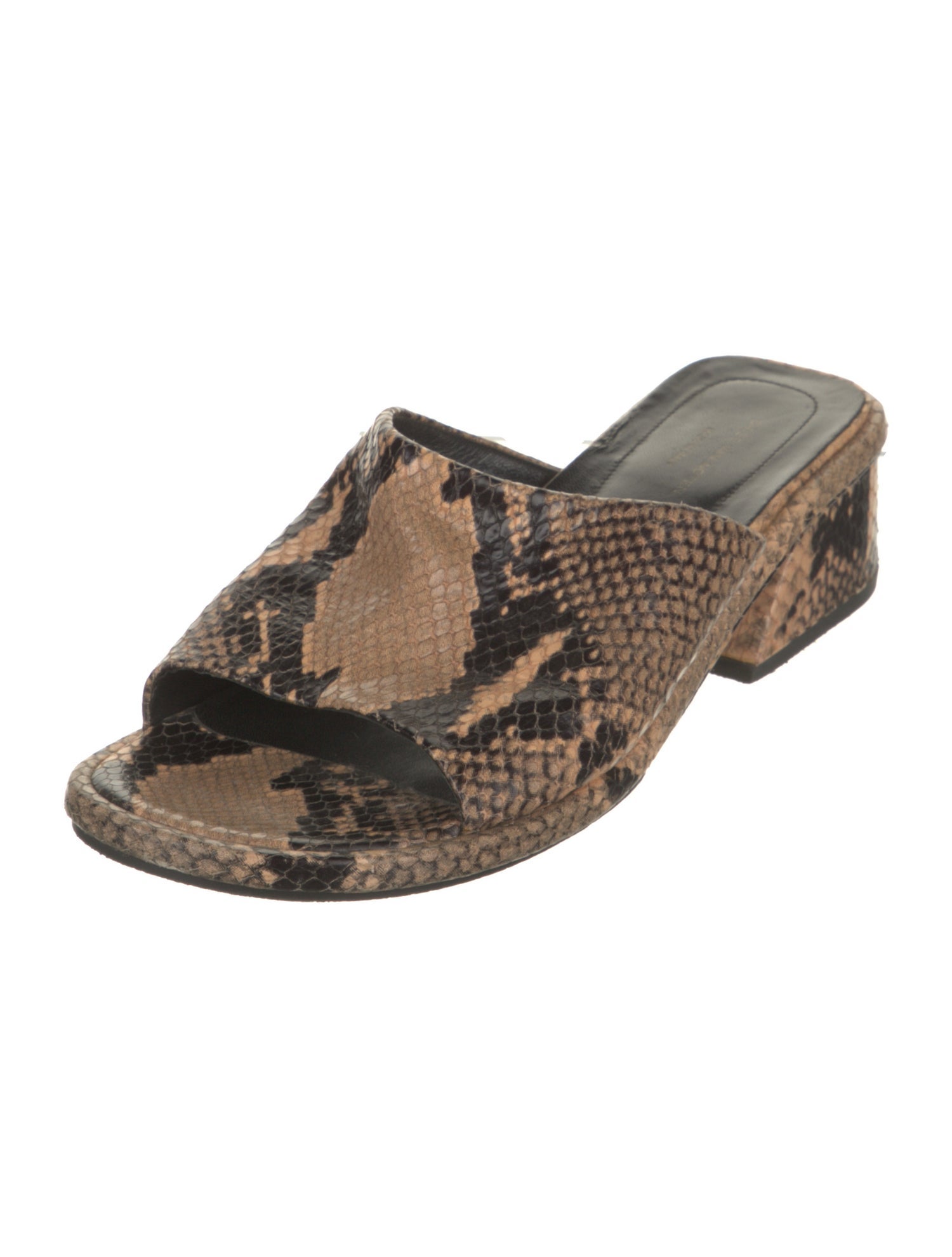 Dries Van Noten Leather Animal Print Slides