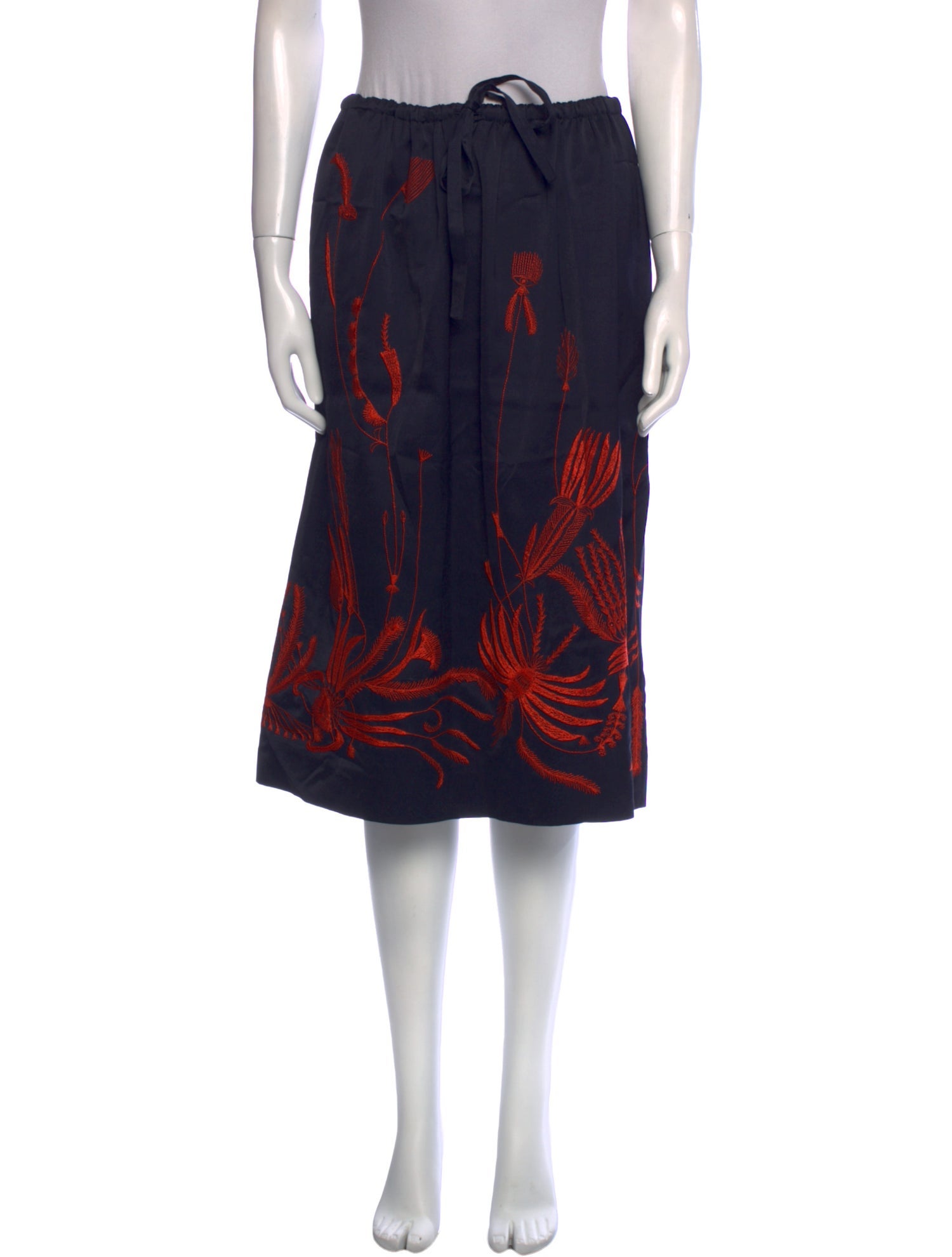 Dries Van Noten Floral Print Knee-Length Skirt
