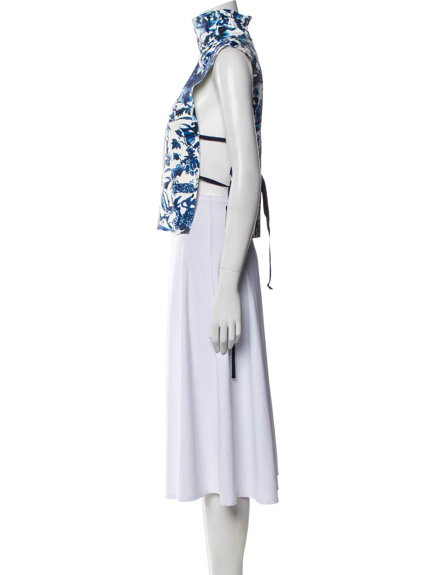 Dries Van Noten Leather Floral Print Crop Top