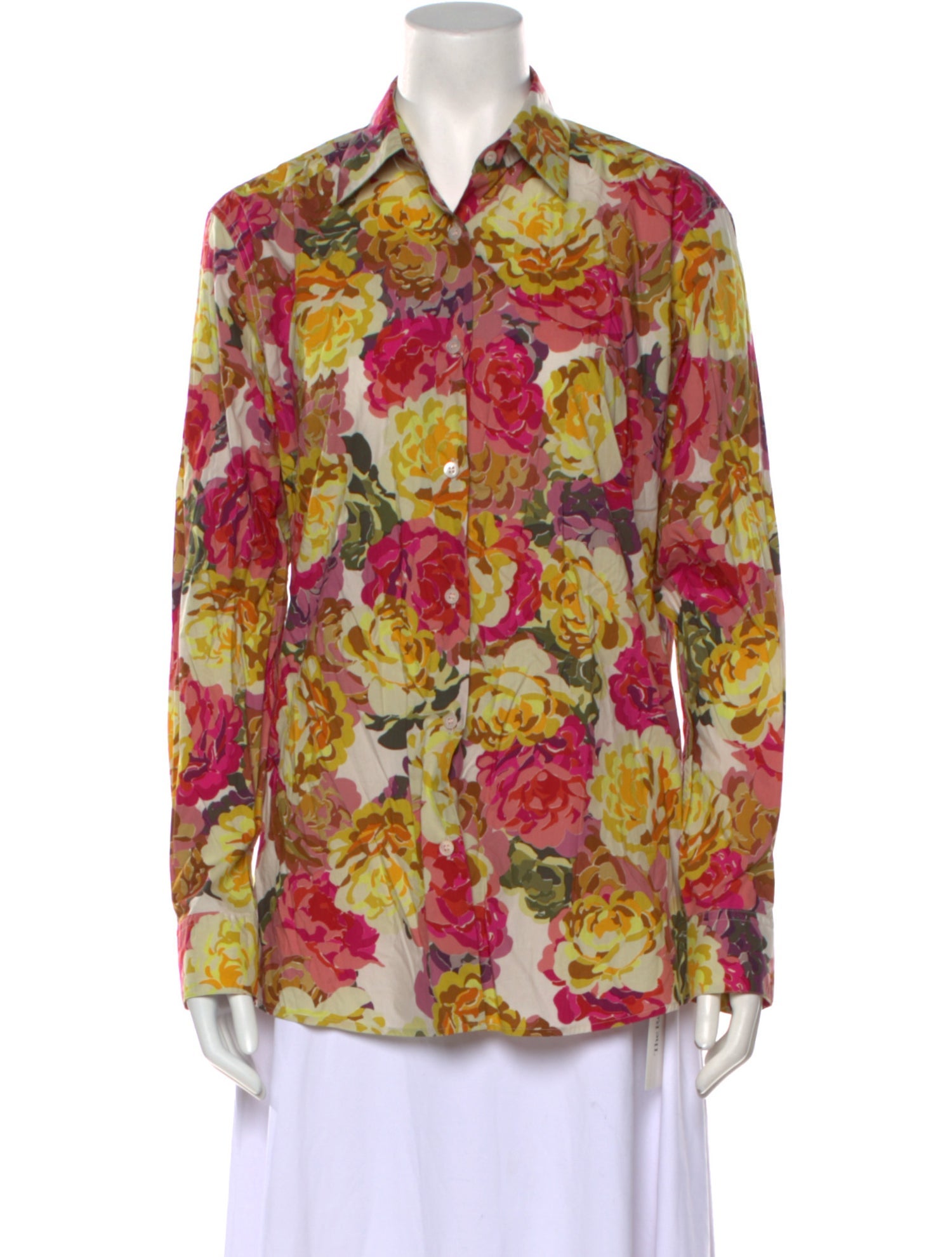 Dries Van Noten Floral Print Long Sleeve Button-Up Top