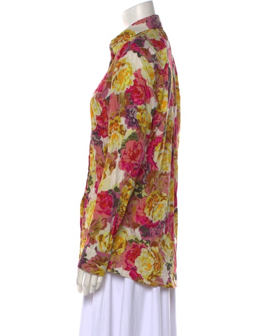 Dries Van Noten Floral Print Long Sleeve Button-Up Top