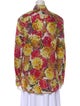 Dries Van Noten Floral Print Long Sleeve Button-Up Top
