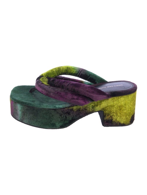 Dries Van Noten Velvet Printed Slides