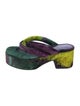 Dries Van Noten Velvet Printed Slides
